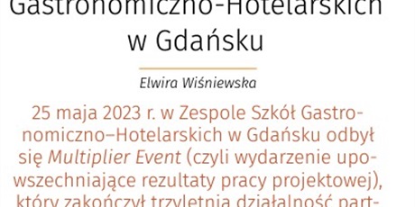 Artykuł "Gastronomiczne innowacje w ZSGH Gdańsk" w Biuletynie Pomorskiego CEN w Gdańsku