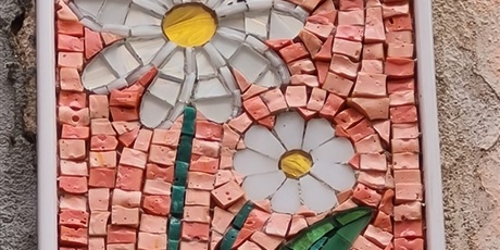 Powiększ grafikę: wycieczka do Ravenny - przykład mozaik - kwiaty margerytki 