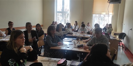 Powiększ grafikę: Lekcja otwarta w czasie wizyty studyjnej dyrektorów szkół zawodowych z Cognac, Bordeaux i Angoulême  we Francji
