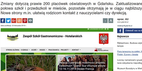Placówki oświatowe w Gdańsku z nowymi, ujednoliconymi stronami internetowymi...