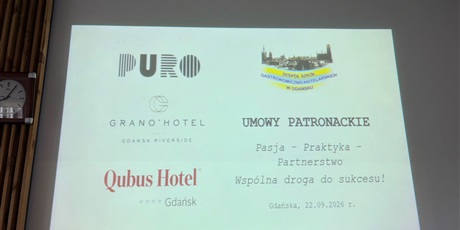 W ZSGH podpisano umowy patronackie z Grano Hotel Gdańsk RIVERSIDE,  PURO Hotel Gdańsk Stare Miasto, QUBUS Hotel Gdańsk
