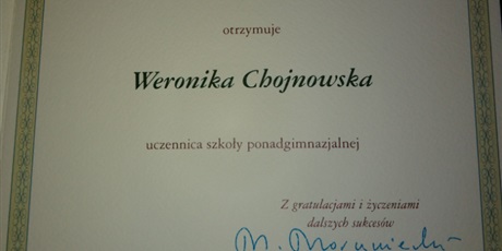 Powiększ grafikę: weronika-chojnowska-stypendystka-prezesa-rady-ministrow-15641.jpg